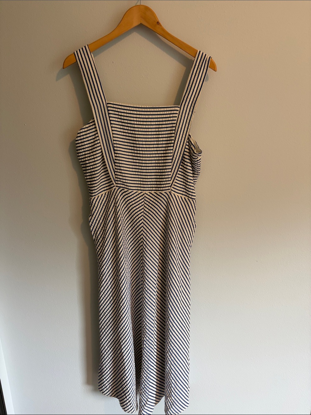 Draper James Blue and White Striped Midi Dress